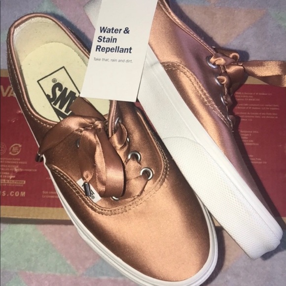 Vans Shoes Authentic Satin Lux Rose Cooper White Water Stain